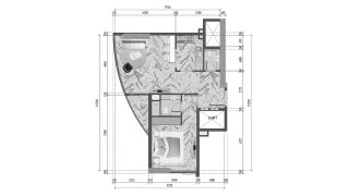 Apartment floor plan, 1 bedroom in RED SQUARE TOWER No. 11027